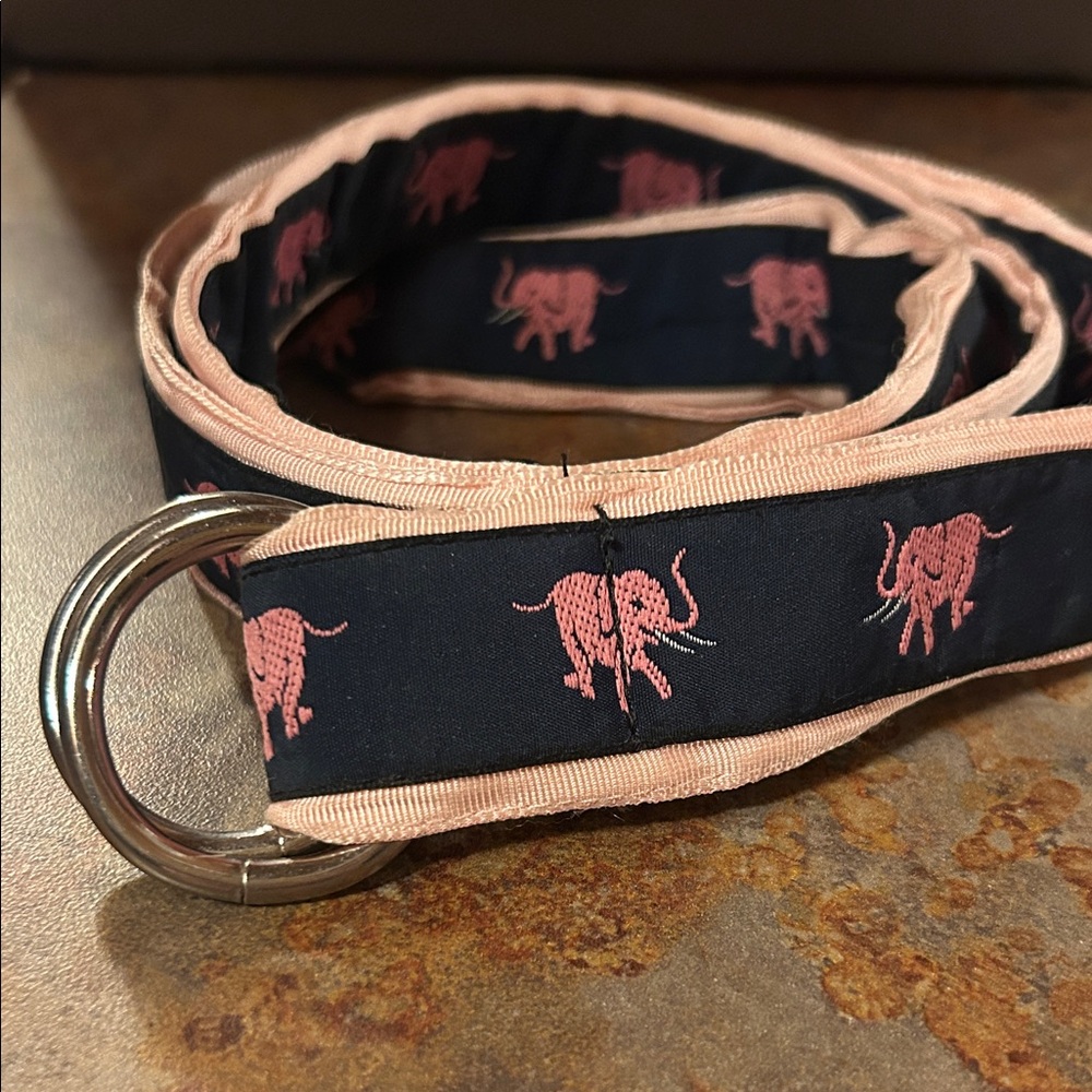 Vintage CK Bradley Preppy Elephant Ribbon Belt